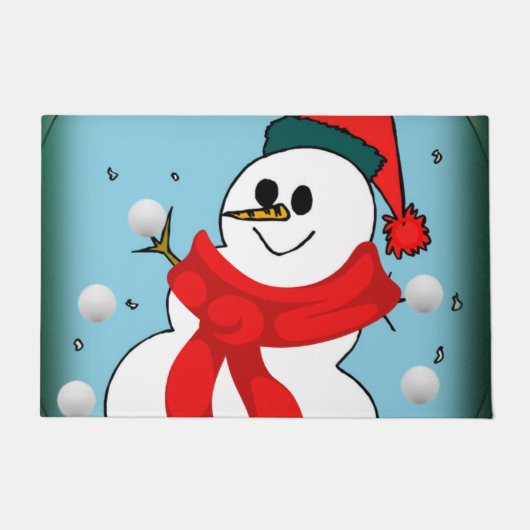 Kerstmats, Sneeuwman Deurmat (Voorkant)