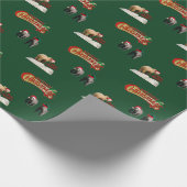kerstmatte omslagpapier van beren krukken cadeaupapier (Hoek)