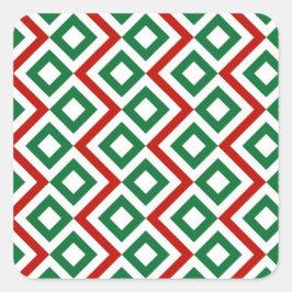Kerstmeander Vierkante Sticker