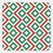 Kerstmeander Vierkante Sticker (Voorkant)