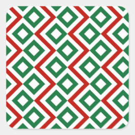 Kerstmeander Vierkante Sticker
