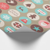 Kerstmedaillons Aangepaste foto's Cadeaupapier (Hoek)