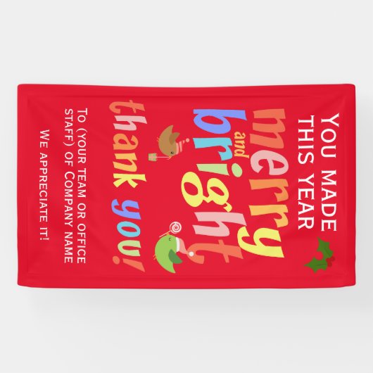 Kerstmedewerker Bedankt Spandoek (Horizontaal)