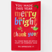 Kerstmedewerker Bedankt Spandoek (Verticaal)