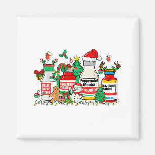Kerstmedicatieflessen Grappige Verpleegster Humor  Magneet