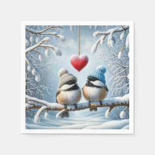 Kerstmeesjes Met Rode Hart Servet