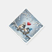 Kerstmeesjes Met Rode Hart Servet (Hoek)