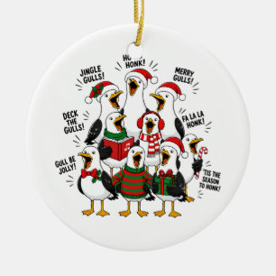 Kerstmeeuwenkoor Keramisch Ornament