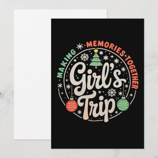 Kerstmeidenreis samen herinneringen maken Xmas Feestdagenkaart (Voorkant / Achterkant)