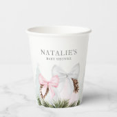 Kerstmeisje Baby shower op maat Papieren Bekers (Achterkant)