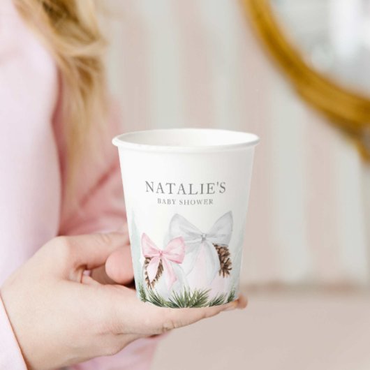 Kerstmeisje Baby shower op maat Papieren Bekers