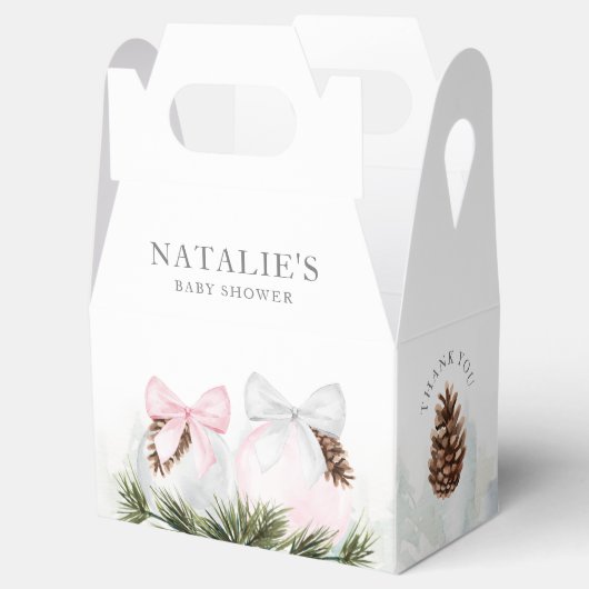 Kerstmeisje Baby shower Roze avor Box Bedankdoosjes (Geopend)