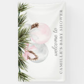 Kerstmeisje Baby shower Welkomstbanner Spandoek (Verticaal)