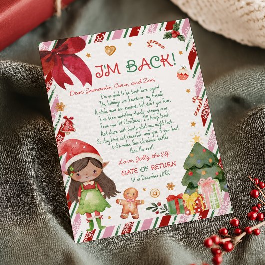 Kerstmeisje Brief van Elf Briefkaart