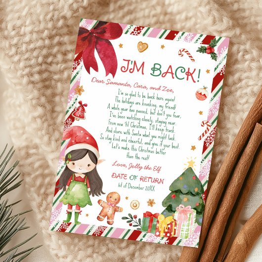 Kerstmeisje Brief van Elf Briefkaart