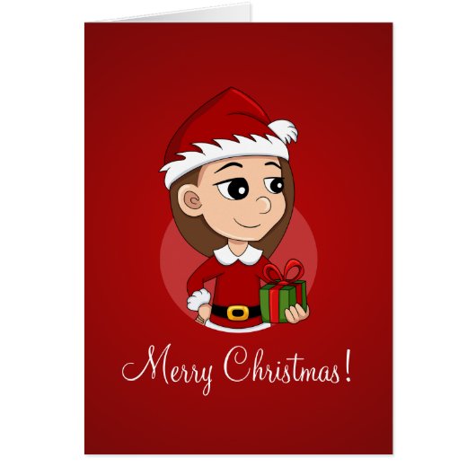 Kerstmeisje cartoon (Voorkant)