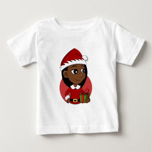 Kerstmeisje cartoon baby T-Shirt (Voorkant)
