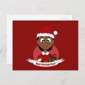 Kerstmeisje cartoon briefkaart (Voorkant / Achterkant)