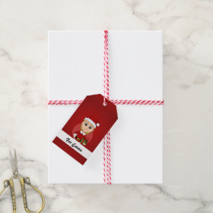 kerstmeisje cartoon cadeau labels cadeaulabel