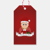 Kerstmeisje cartoon cadeaulabel (Achterkant)