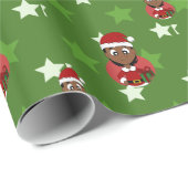 Kerstmeisje cartoon cadeaupapier (Rol Hoek)