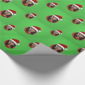 Kerstmeisje cartoon cadeaupapier (Hoek)