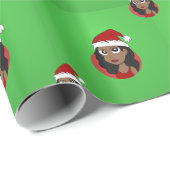 Kerstmeisje cartoon cadeaupapier (Rol Hoek)