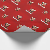 Kerstmeisje cartoon cadeaupapier (Hoek)