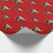 Kerstmeisje cartoon cadeaupapier (Hoek)