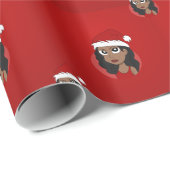 Kerstmeisje cartoon cadeaupapier (Rol Hoek)