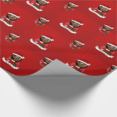 Kerstmeisje cartoon cadeaupapier (Hoek)