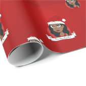 Kerstmeisje cartoon cadeaupapier (Rol Hoek)