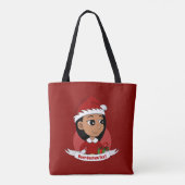 Kerstmeisje cartoon canvas tas (Achterkant)