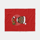 kerstmeisje cartoon deken (Voorkant (Horizontaal))