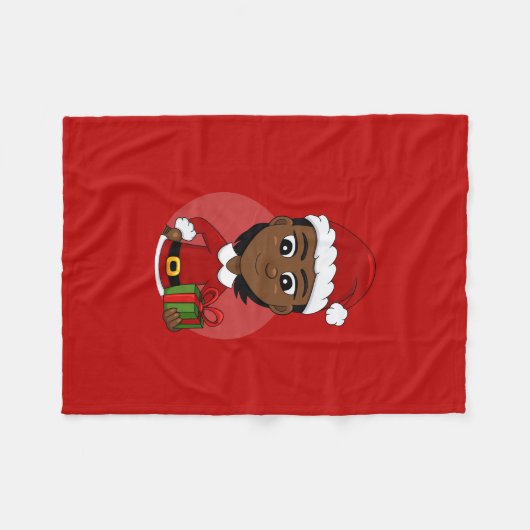 kerstmeisje cartoon deken (Voorkant (Horizontaal))