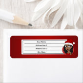 Kerstmeisje cartoon etiket (Insitu)