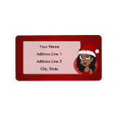 Kerstmeisje cartoon etiket (Voorkant)