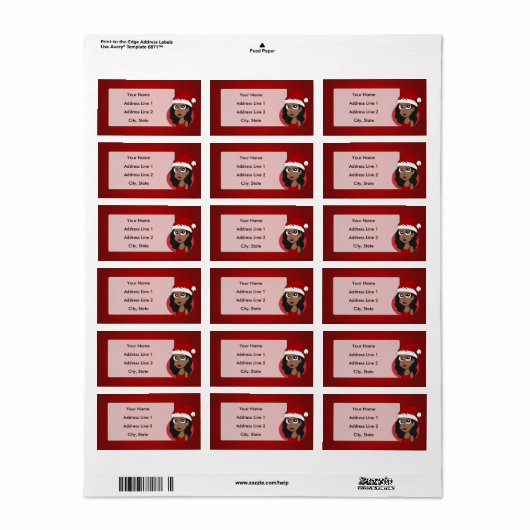 Kerstmeisje cartoon etiket (Full Sheet)