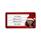 Kerstmeisje cartoon etiket (Voorkant)