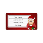 Kerstmeisje cartoon etiket (Voorkant)