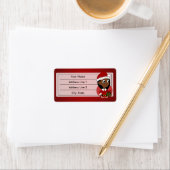 Kerstmeisje cartoon etiket (Insitu)