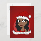 Kerstmeisje cartoon feestdagenkaart (Voorkant / Achterkant)