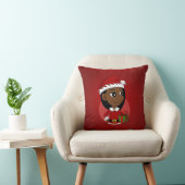 Kerstmeisje cartoon gooit kussens (Stoel)