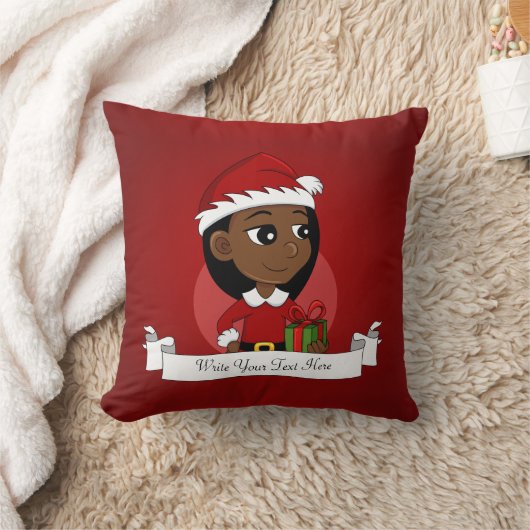 Kerstmeisje cartoon gooit kussens (Deken)