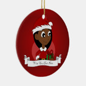 Kerstmeisje cartoon keramisch ornament (Rechts)