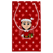 kerstmeisje cartoon kleine cadeautas (Achterkant)