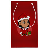 kerstmeisje cartoon kleine cadeautas (Achterkant)