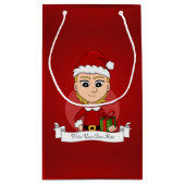 kerstmeisje cartoon kleine cadeautas (Achterkant)