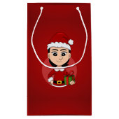 kerstmeisje cartoon kleine cadeautas (Achterkant)
