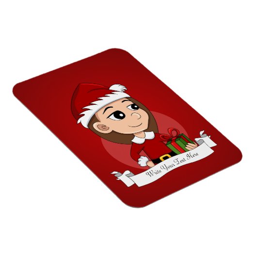 kerstmeisje cartoon magnet magneet (Rechterzijde)